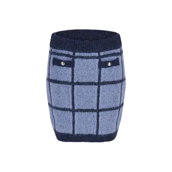 GUESS Check Sweater Mini Skirt Casual Short Skirts Women's Blue