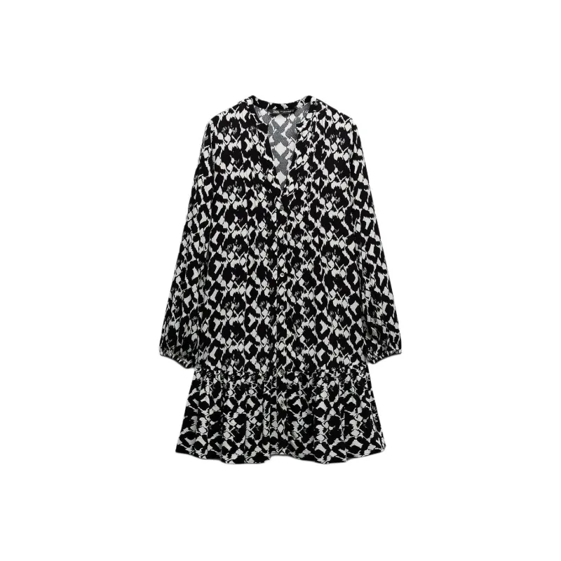 ZARA Long-Sleeved Dresses Women's Black-0