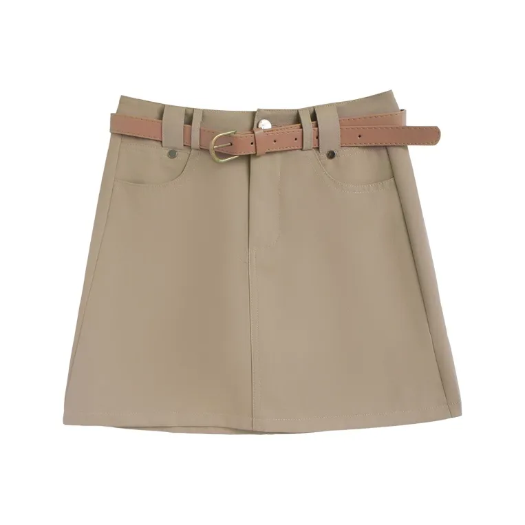 KEAB Casual Short Skirts Women's Khaki-0
