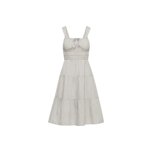 ARITZIA Sunday Best Martine Poplin Midi Dress Slip Dresses Women's Ashen/Iron Cyan