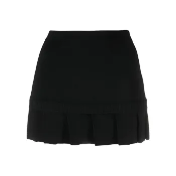 OFF-WHITE High Waist Pleated-Hem Skirt