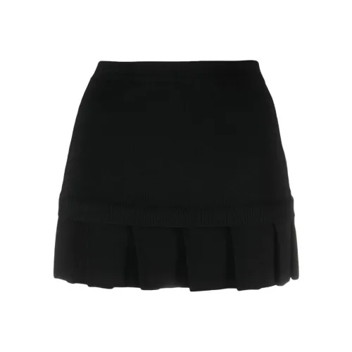 OFF-WHITE High Waist Pleated-Hem Skirt