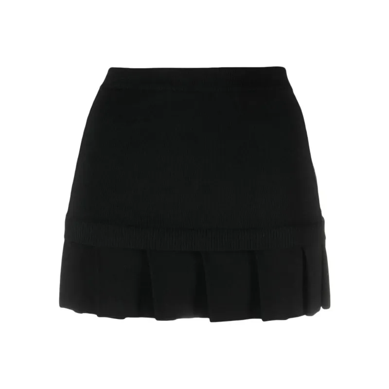 OFF-WHITE High Waist Pleated-Hem Skirt-0
