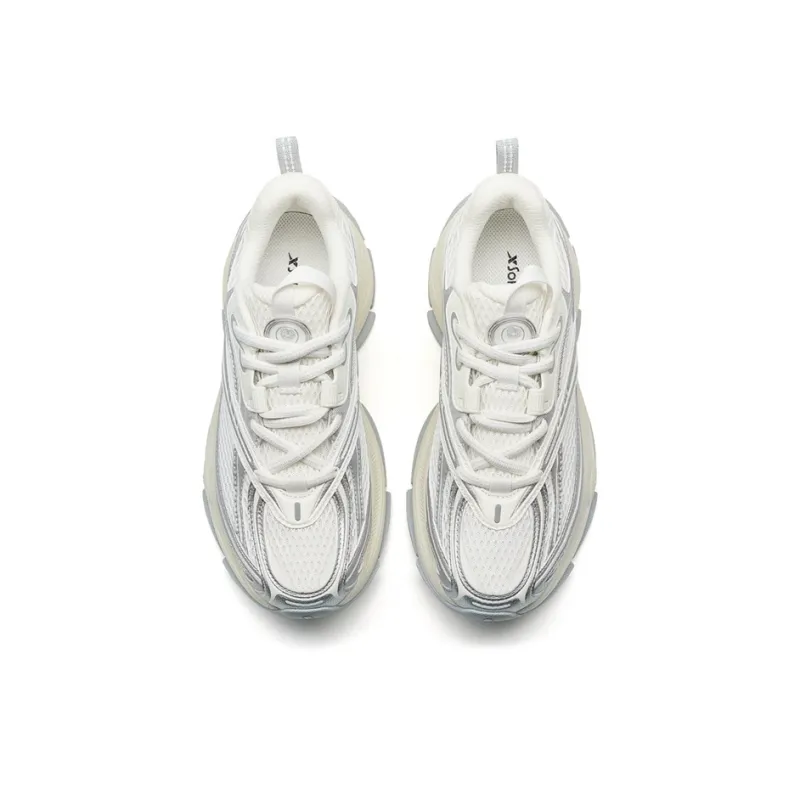 XTEP Basque 2 Tide Slip Resistant Height Increasing Rebound Low Top Casual Shoes Men's Silver Sail White-3