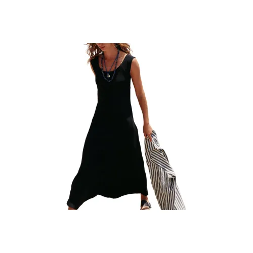 FREE PEOPLE Ash Midi Sleeveless Dress Women's Black