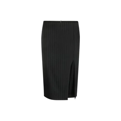 Patrizia Pepe Pinstripe Slit Midi Skirt
