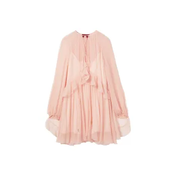 GUCCI SS25 Cruise Collection Long Sleeved Dress Women's Light Pink
