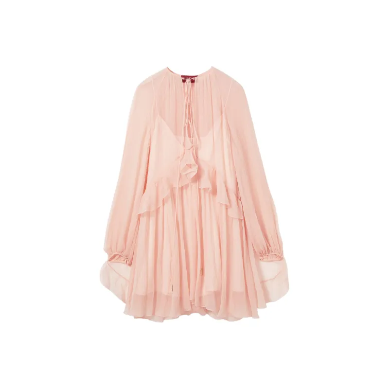 GUCCI SS25 Cruise Collection Long Sleeved Dress Women's Light Pink-0