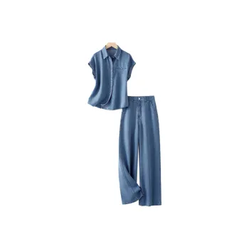 LUYOUYE Casual Suit Women's Denim Blue