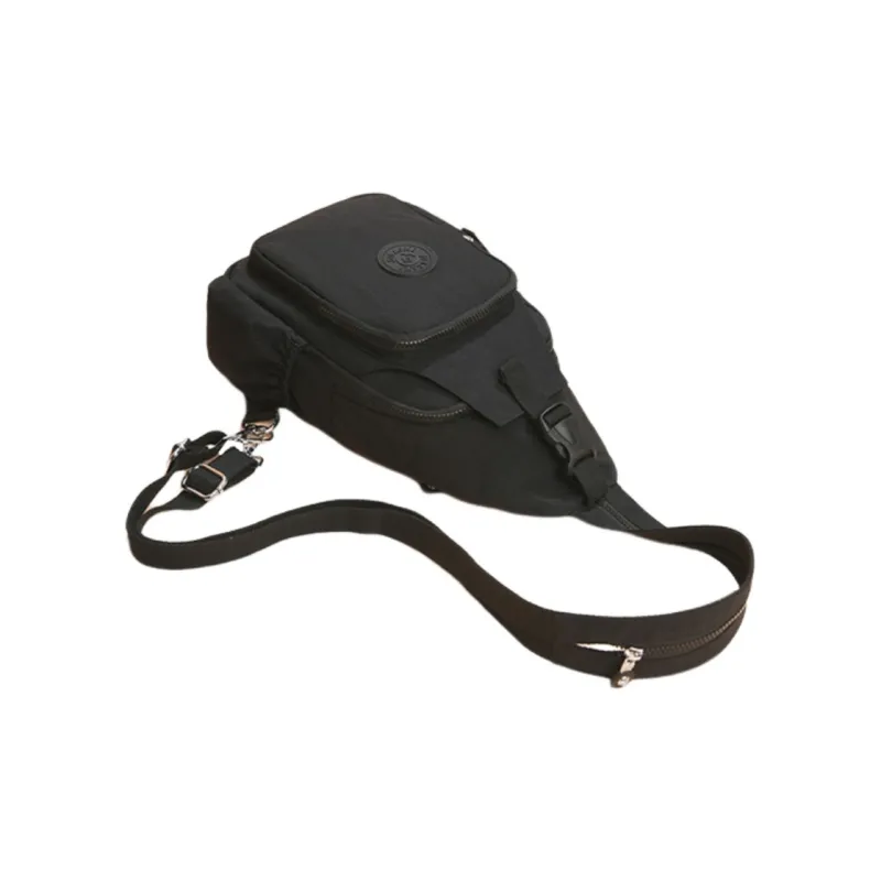 Tonlion Nylon Fabric Backpack Unisex Black-1