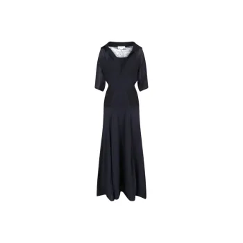 Victoria Beckham Plunging V Neck Knitted Dress