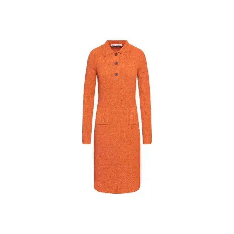 Acne Studios SS24 Long Sleeved Dresses Women's Orange-0