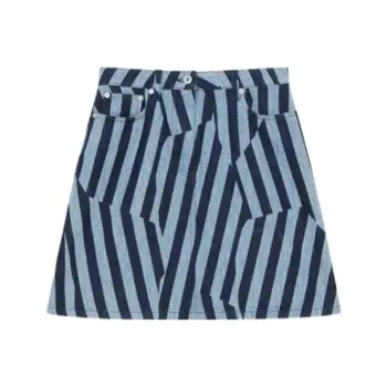 KENZO Striped Denim Mini Skirt