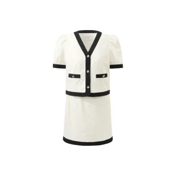 GOELIA Two Piece Skirt Sets Women's Beige