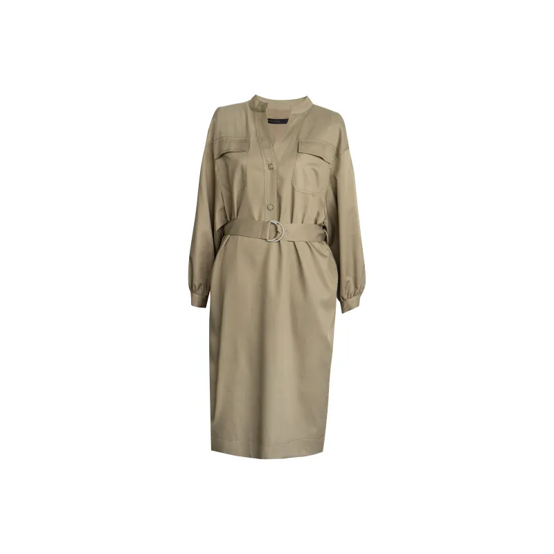 ROEYSHOUSE Long-Sleeved Dresses Women's Khaki Green-0
