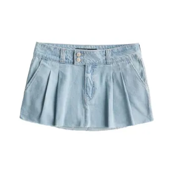 Hollister Denim Short Skirts Women's Light-Coloured Wash