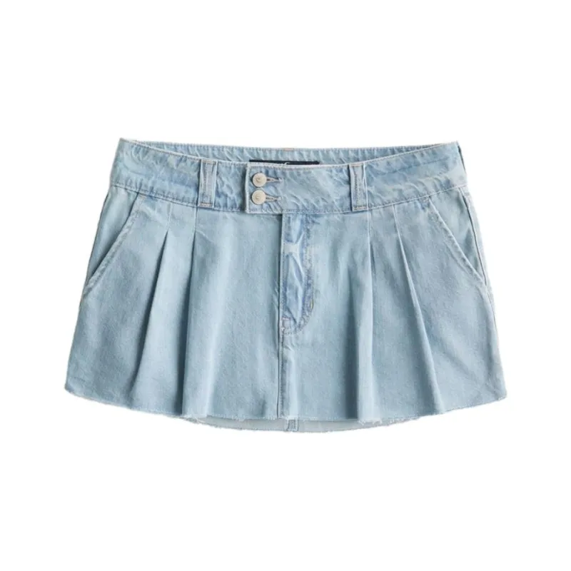 Hollister Denim Short Skirts Women's Light-Coloured Wash-0