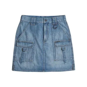 G-STAR RAW Casual Short Skirts Women's Off-White Dark Blue