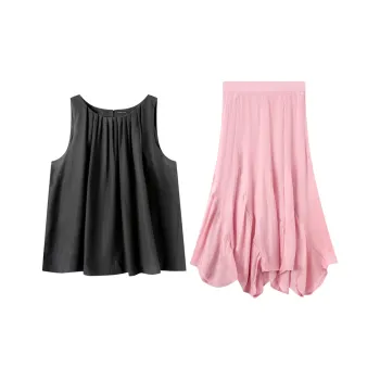 EIDOLON GRAIN Skirt Set Women's Black+Pink