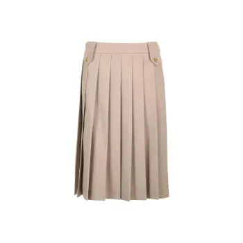 MIU MIU Pleated Gabardine Wool Skirt