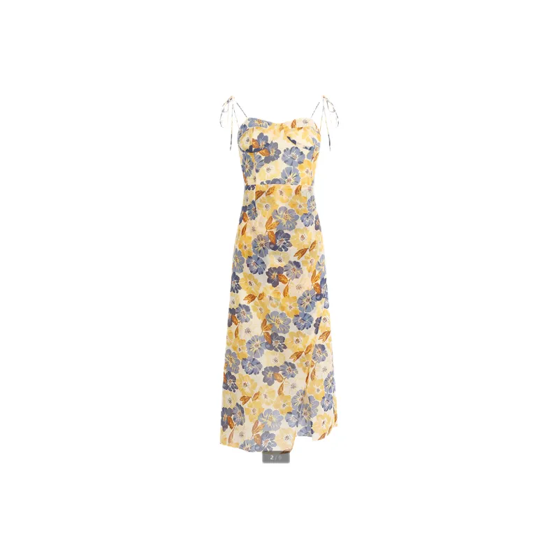ABBY GODDESS Slip Dress Women's Yellow-0