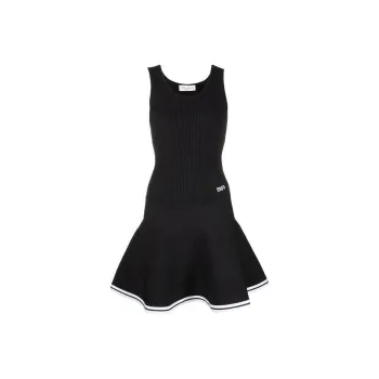 Sonia Rykiel Pointelle Knit Fluted skirt Mini Dress