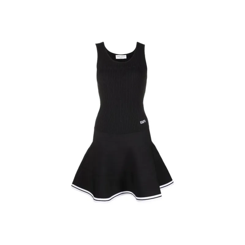 Sonia Rykiel Pointelle Knit Fluted skirt Mini Dress-0