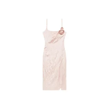 Blumarine 3D roses Crinkled Midi Dress