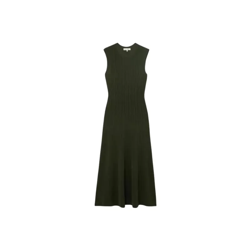 FRAME Sleeveless Dress Women's Dark Green-0