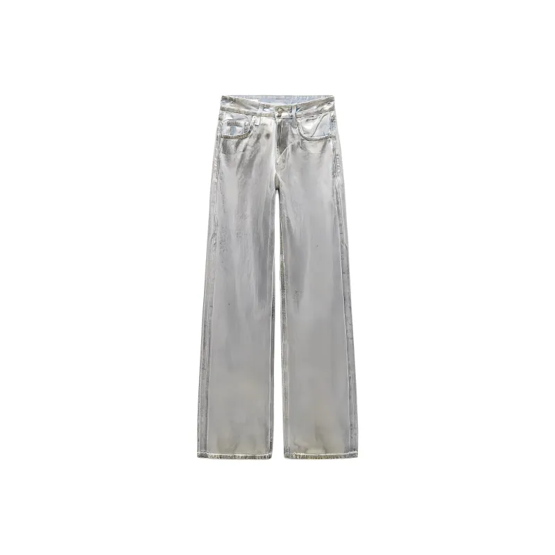 ZARA Trf Jeans Women's Silver-0