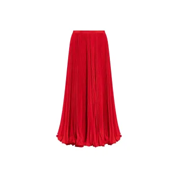 BALMAIN SS24 Casual Long Skirt Women's Red