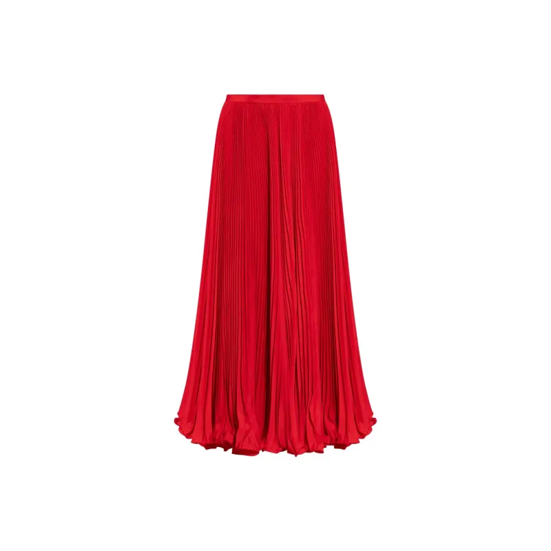 BALMAIN SS24 Casual Long Skirt Women's Red-0