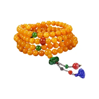 S&A Amber Beeswax Fine Jade Bracelets Women's