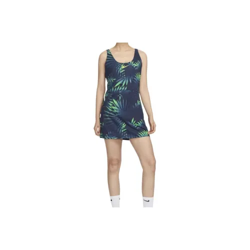 Nike OUTLETS Sleeveless Dress Women's Black Blue/Dynamic Yellow