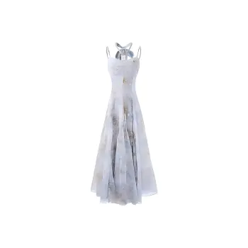 DOSOHEB Slip Dress Women's Water Wave Blue