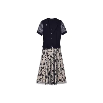 Mapping Short Sleeved Dresses Women's Black