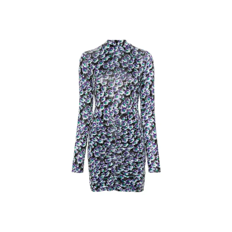 Rotate Floral print Ruched Minidress-0