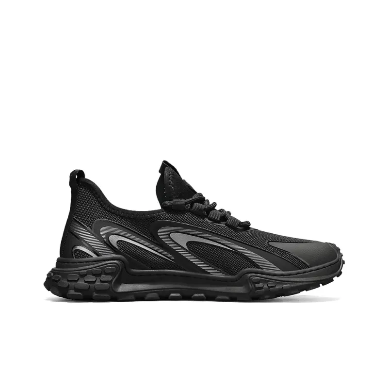 SUPEREDGE Cushioning And Breathable Low Top Casual Shoes Men's Black-1