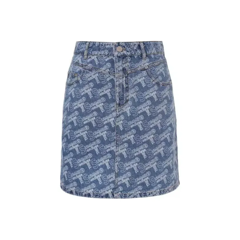 XII BASKET Denim Short Skirts Women's Blue-0