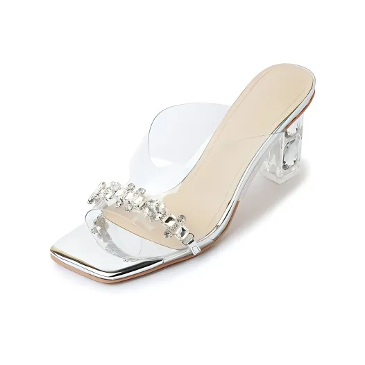 Echo&yolo Slip Resistant Slide Slippers Women's Silver-0