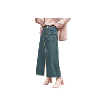 MISHOW Casual Long Skirts Women's Vintage Blue
