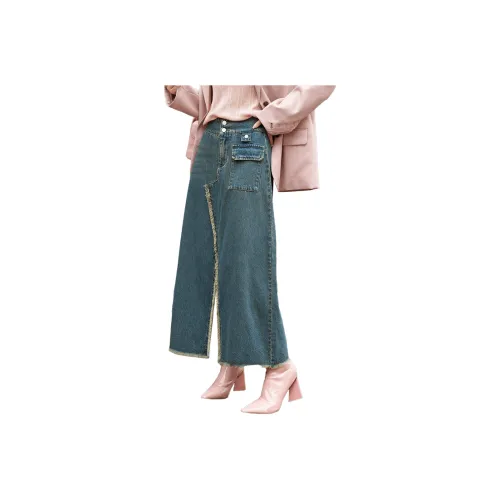 MISHOW Casual Long Skirts Women's Vintage Blue