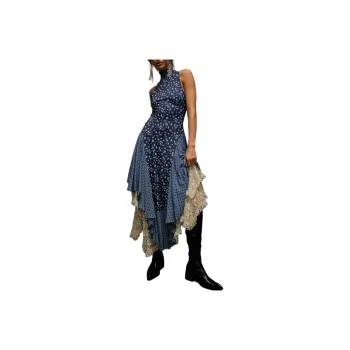FREE PEOPLE Ramada Midi Dress Sleeveless Dress Women's Sapphire Combination