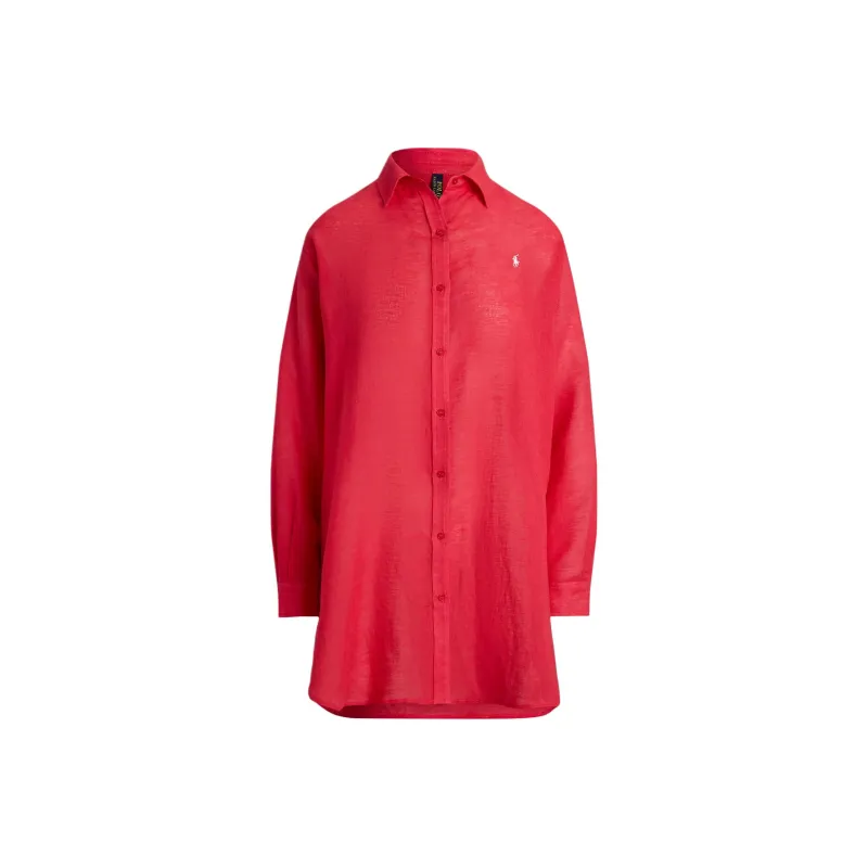 Polo Ralph Lauren Long Sleeved Dresses Women's Coral Red-0