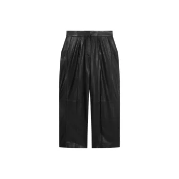 SAMI MIRO VINTAGE x IRO FW24 DOUBLE PANEL LEATHER TROUSER Leather Pants Women's Black