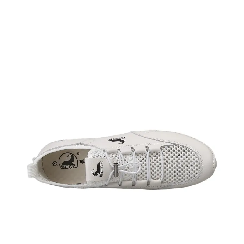 BECK Foundation Collection Slip Resistant, Abrasion Resistant, Breathable Low Top Casual Shoes Men's White-4