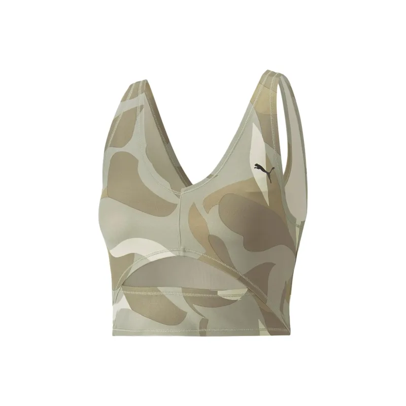 PUMA TOP STUDIO Haut De Yoga À Imprimés Studio Femme Sport Vests Women's Green-0