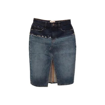 FRAME Denim Short Skirts Women's Light Blue