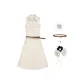 (Beige Apricot+Belt+Hair Tie) Comes with