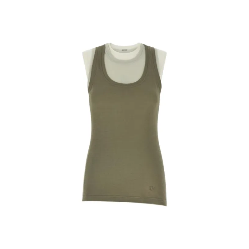 JIL SANDER Layered Crewneck Tank Top-0